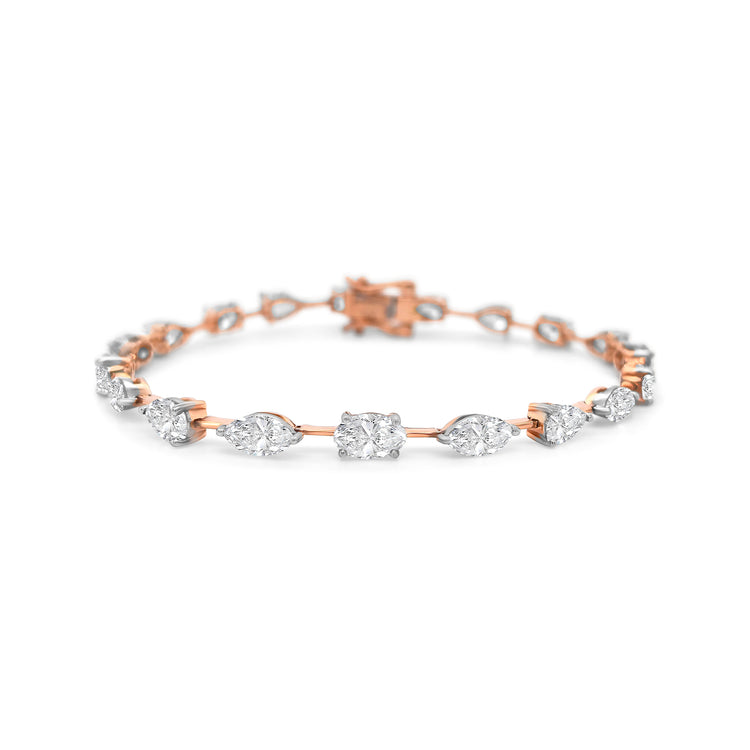Two Tone Multi-shape Cut Diamond Bracelet