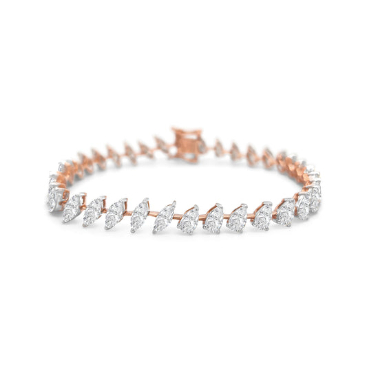 Two Tone Multi-shape Cut Diamond Bracelet