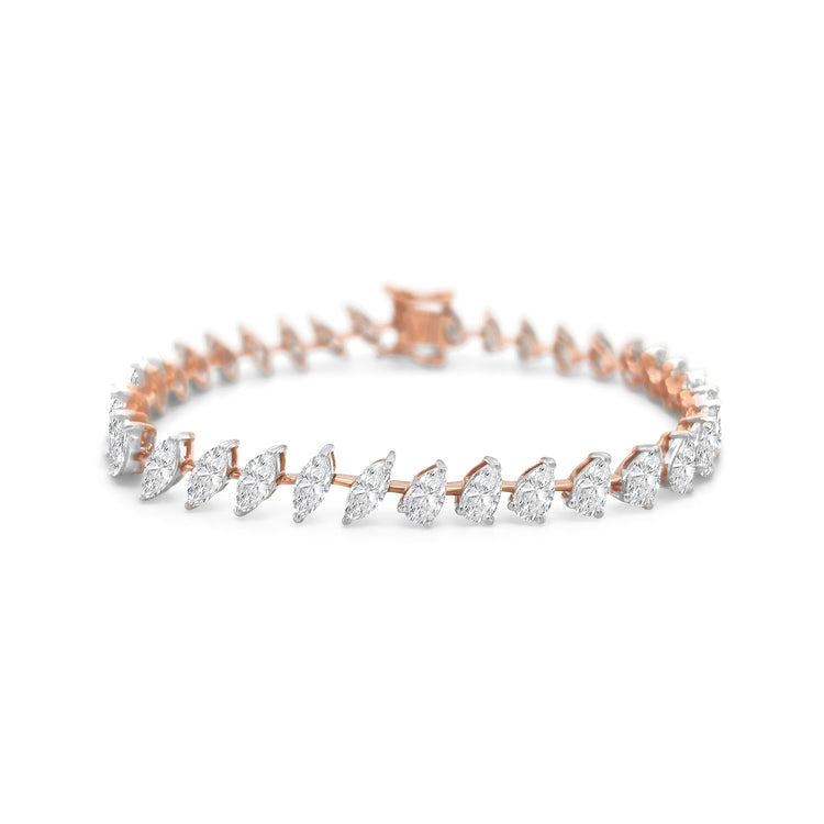 Two Tone Multi-shape Cut Diamond Bracelet