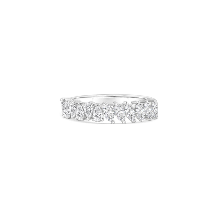 Pear & Marquise Cut Half Eternity Diamond Ring