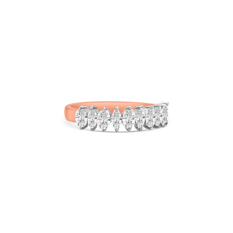Oval & Marquise Half Eternity Diamond Ring