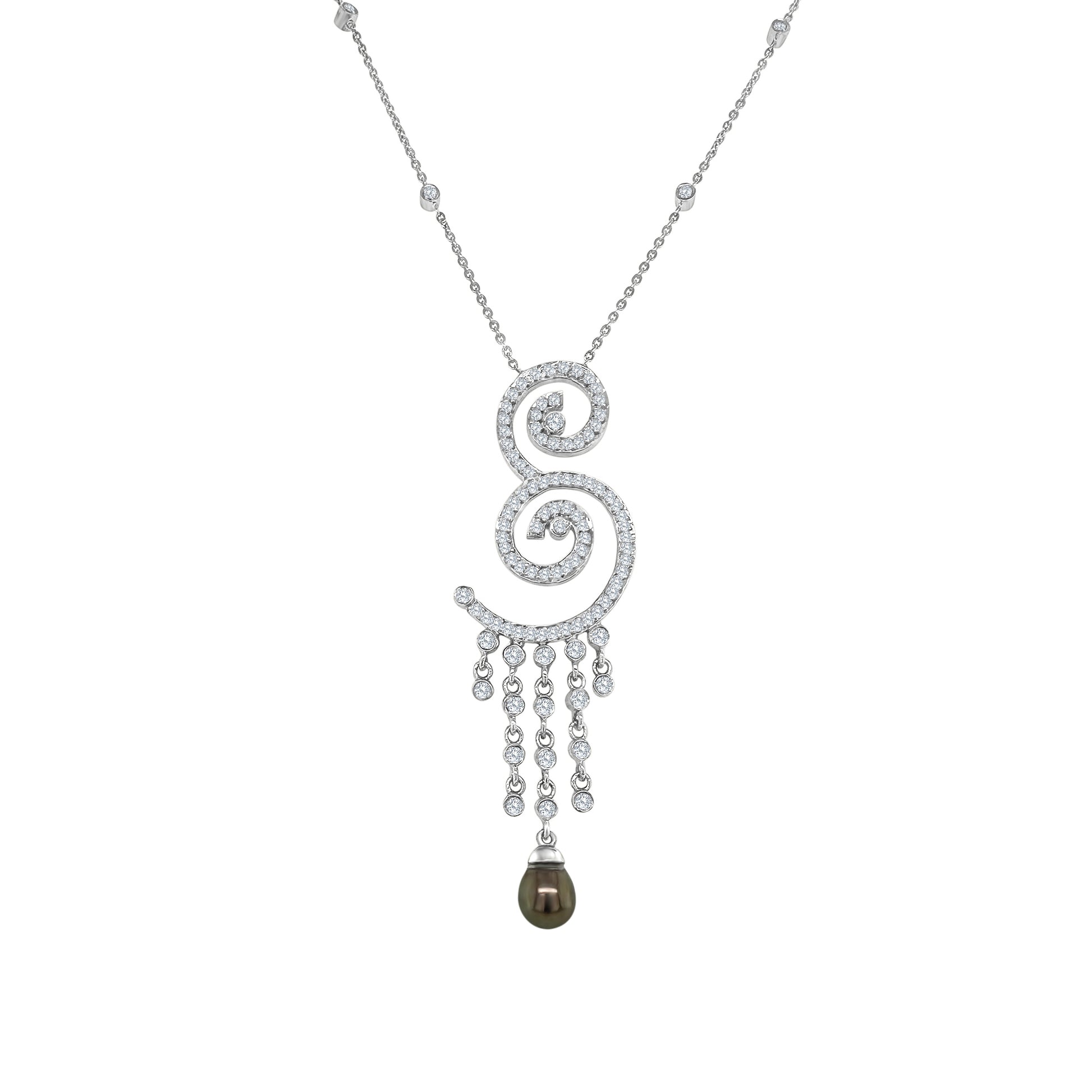 "Teardrop Pearl & Diamond Pendant," "Exquisite Teardrop Pearl Pendant with Diamonds," "Luxurious Diamond and Pearl Necklace," "Elegant Teardrop Pearl Necklace with Diamonds," "Fine Jewelry Pearl & Diamond Pendant," "High-Quality Teardrop Pearl Pendant with Diamonds," "Statement Pearl & Diamond Necklace," "Sparkling Teardrop Pearl & Diamond Pendant," "Beautiful Diamond and Pearl Pendant," "Fashionable Teardrop Pearl Necklace with Diamonds."