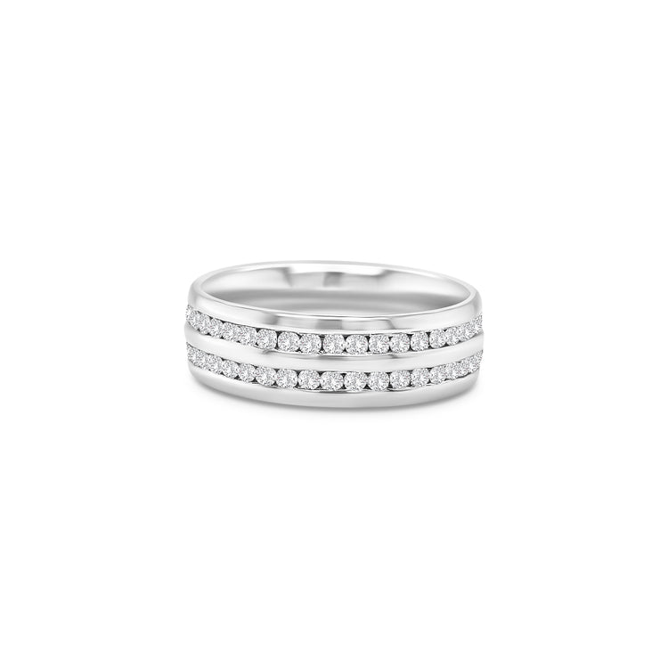 Round Brilliant Double Row Diamond Ring