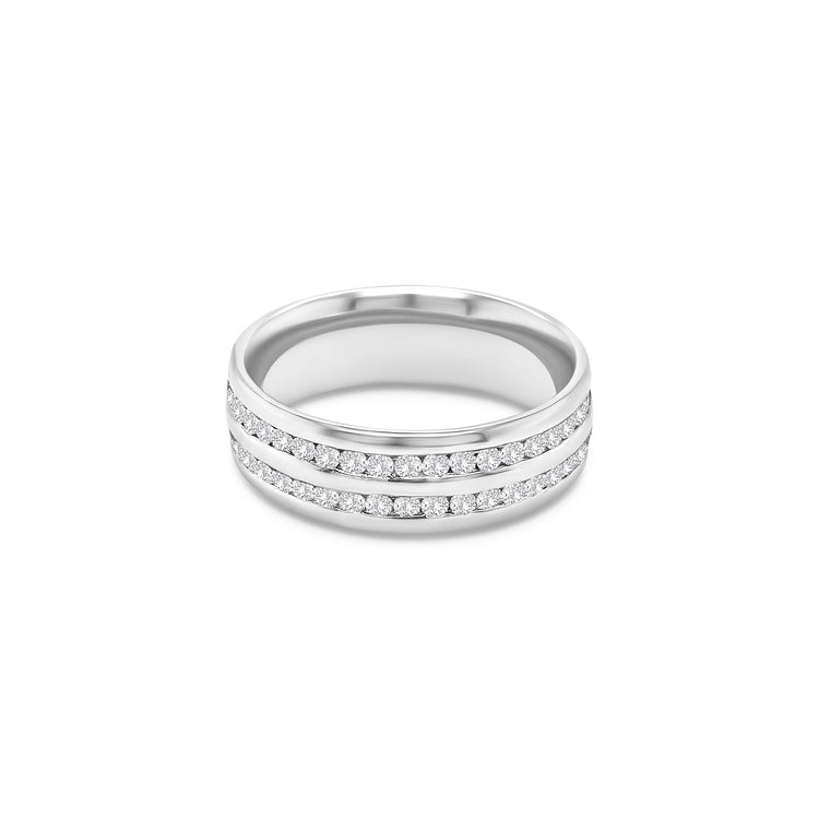Round Brilliant Double Row Diamond Ring