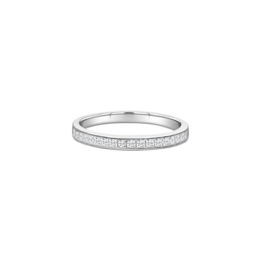 Round Brilliant Chanel Set Half Eternity Diamond Ring