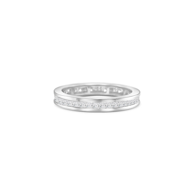 Princess Cut Chanel Set Eternity Diamond Ring