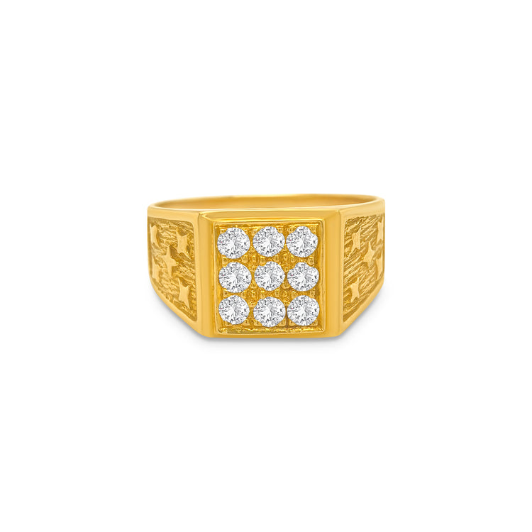 Round Brilliant Signet Diamond Ring