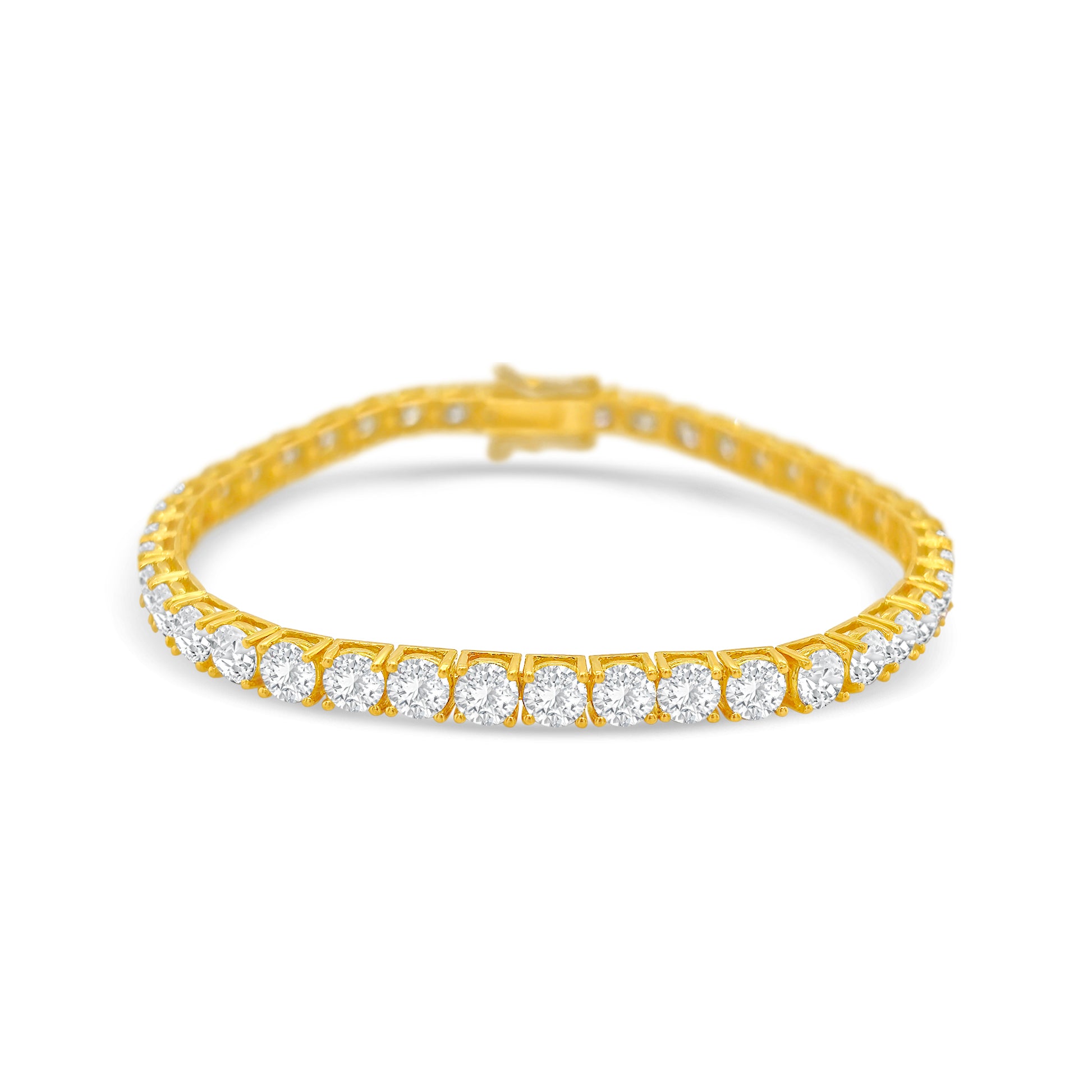 "Classic Diamond Tennis Bracelet with round brilliant diamonds", "Elegant tennis bracelet featuring a continuous row of diamonds", "Close-up of Diamond Tennis Bracelet clasp and setting", "Luxury Diamond Tennis Bracelet in white gold", "Sparkling Diamond Tennis Bracelet for everyday elegance"