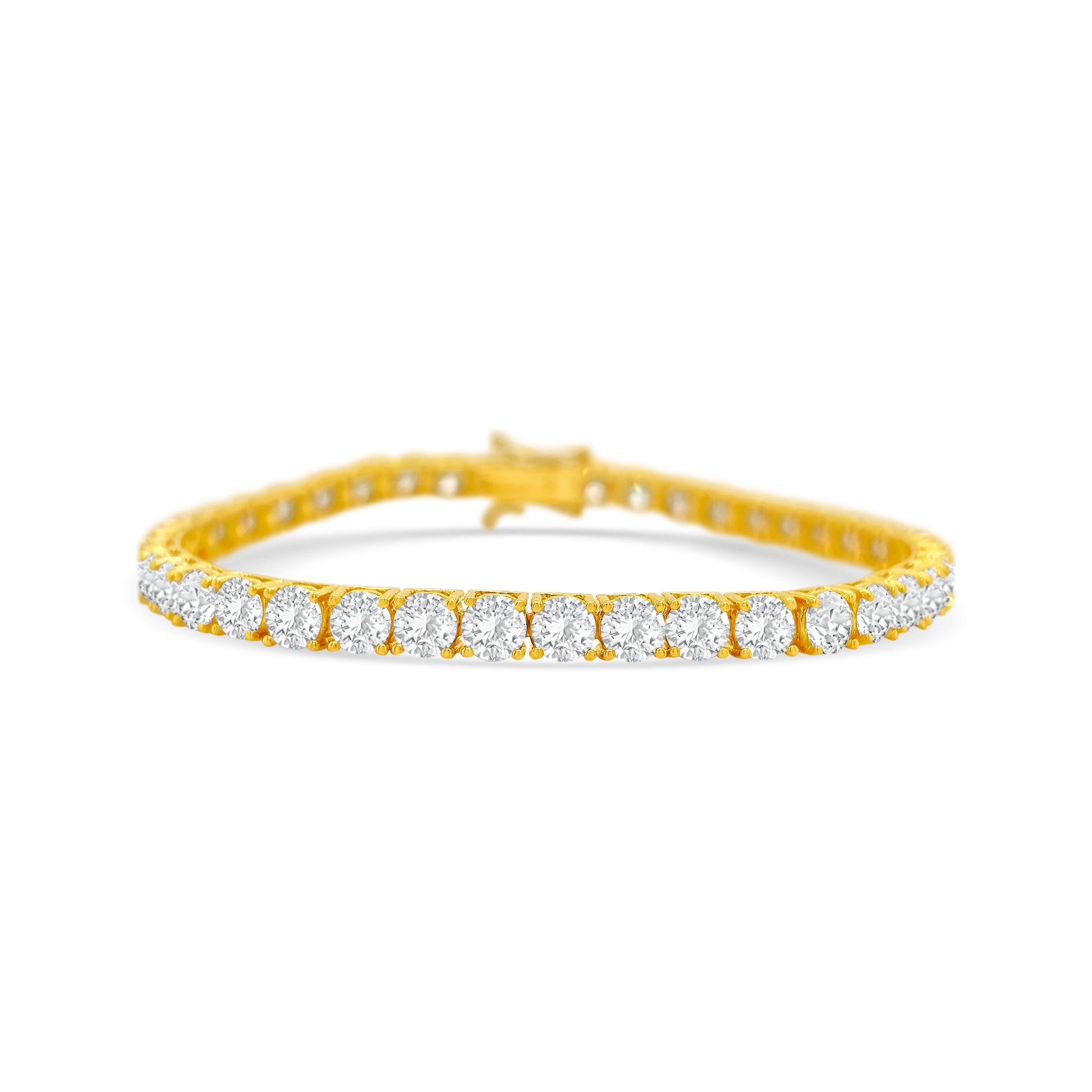"Classic Diamond Tennis Bracelet with round brilliant diamonds", "Elegant tennis bracelet featuring a continuous row of diamonds", "Close-up of Diamond Tennis Bracelet clasp and setting", "Luxury Diamond Tennis Bracelet in white gold", "Sparkling Diamond Tennis Bracelet for everyday elegance"