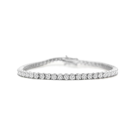 Diamond tennis bracelet, classic diamond bracelet, elegant diamond line bracelet, round brilliant cut diamond bracelet, fine jewelry tennis bracelet, luxury diamond bracelet for women, timeless diamond jewelry, designer tennis bracelet, white gold diamond bracelet, everyday diamond bracelet.