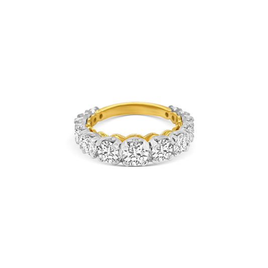 Two-toned Half Eternity Diamond Ring