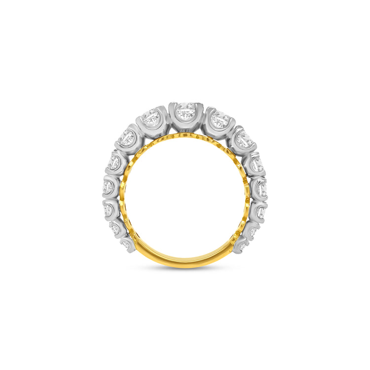 Two-toned Half Eternity Diamond Ring
