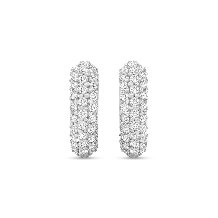 Round Brilliant Diamond Huggy Earrings