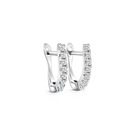 Elegant huggy earrings featuring round brilliant-cut diamonds