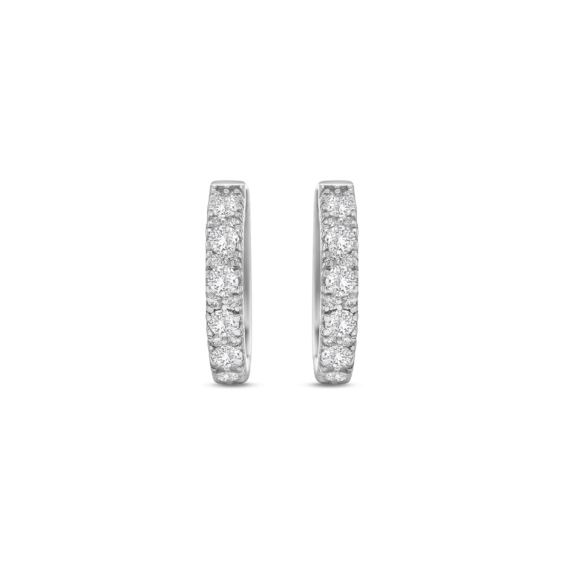 Round brilliant diamond huggy earrings, diamond huggie hoop earrings, elegant diamond huggy earrings, classic round brilliant cut earrings, fine jewelry diamond huggies, luxury diamond earrings for women, timeless diamond hoop earrings, everyday diamond huggy hoops, designer round brilliant earrings, white gold diamond huggie earrings.