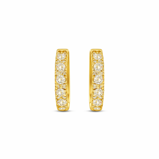Round Brilliant Cut Diamond Huggy Earrings