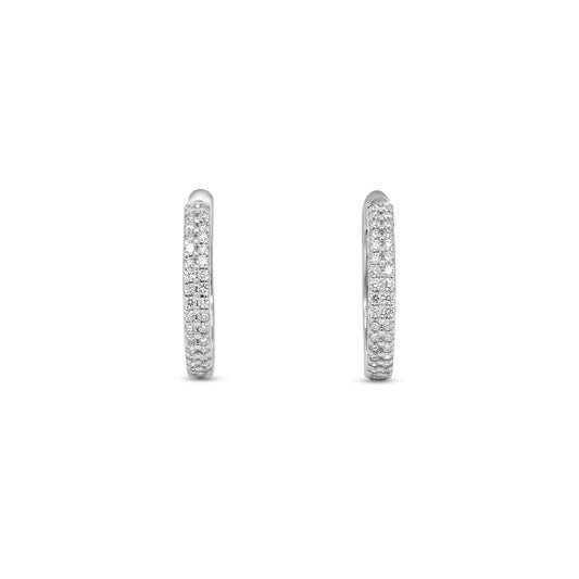 Round Brilliant Diamond Hoop Earrings