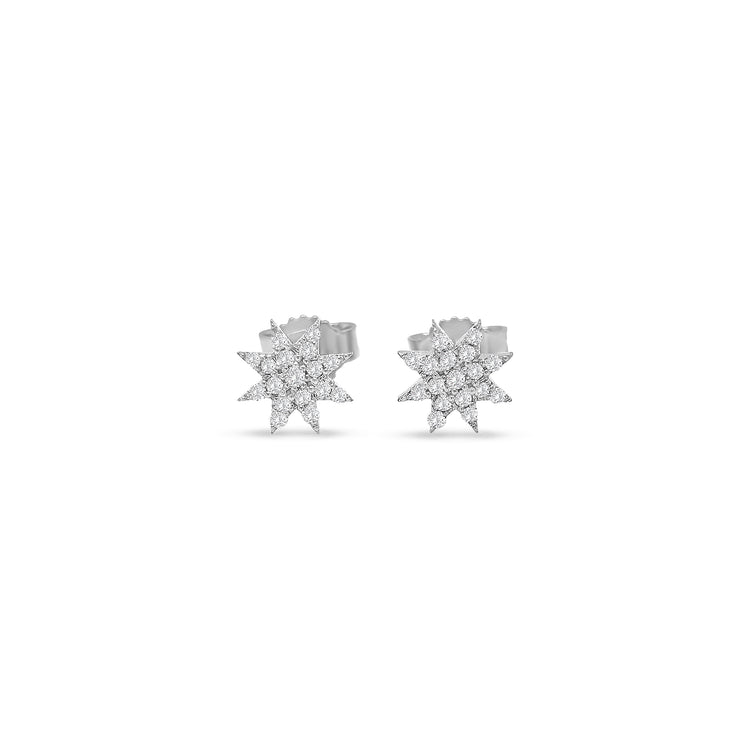 diamond earrings, starburst earrings, white gold earrings, diamond cluster studs, luxury jewelry, star design earrings, women’s fine jewelry, sparkling diamond studs, celestial earrings, elegant stud earrings, fashion jewelry, diamond star studs