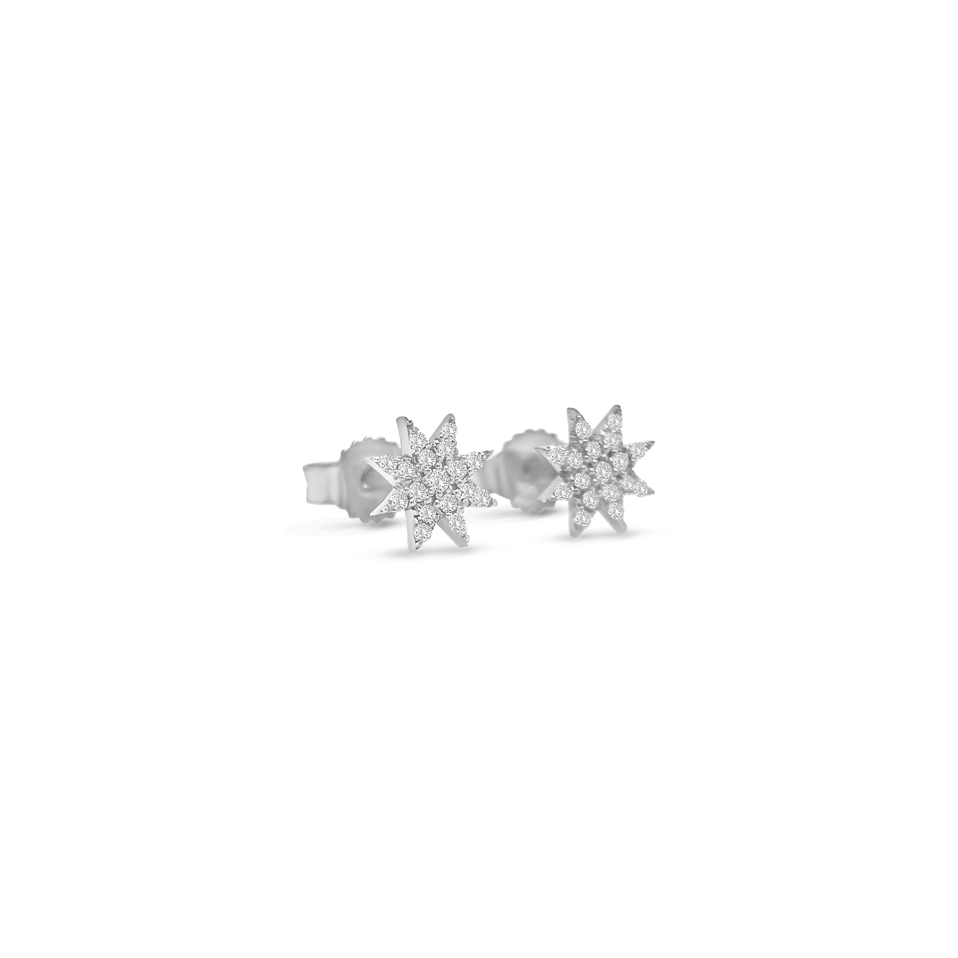 diamond earrings, starburst earrings, white gold earrings, diamond cluster studs, luxury jewelry, star design earrings, women’s fine jewelry, sparkling diamond studs, celestial earrings, elegant stud earrings, fashion jewelry, diamond star studs