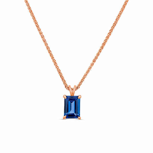 Emerald Cut Tanzanite Pendant