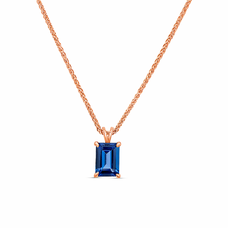 Emerald Cut Tanzanite Pendant