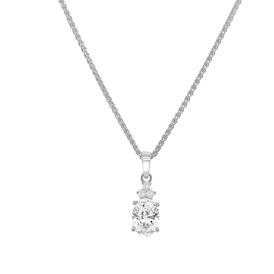 Oval Cut & Round Brilliant Diamond Pendant