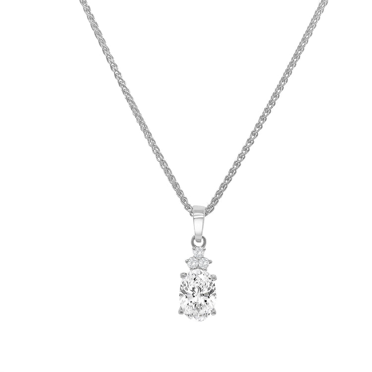 Oval Cut & Round Brilliant Diamond Pendant