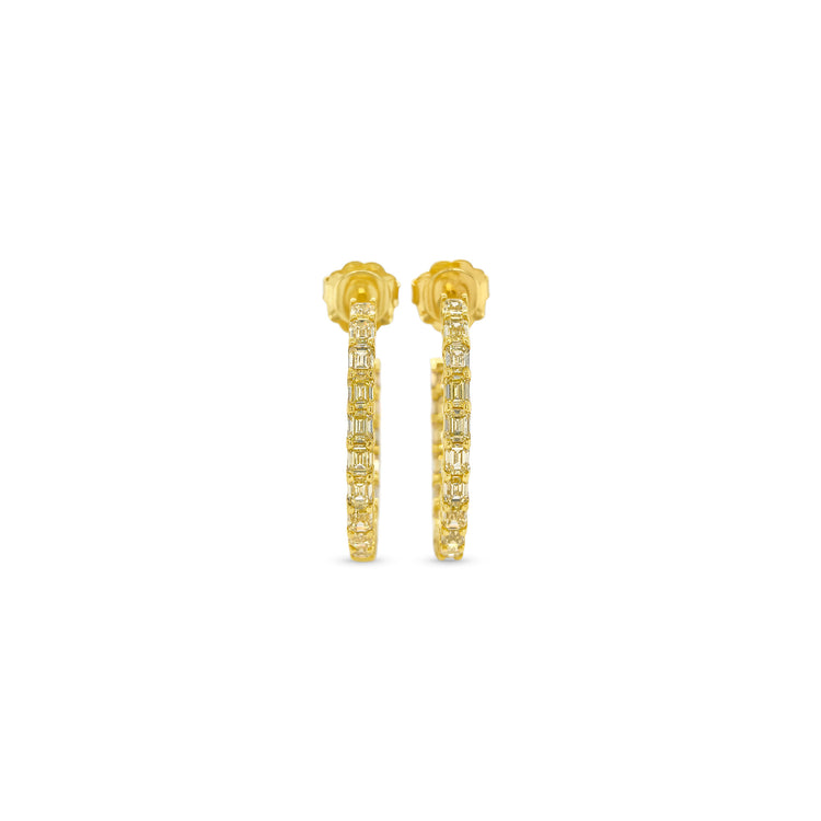 Round Brilliant Cut Fancy Yellow Diamond Earrings