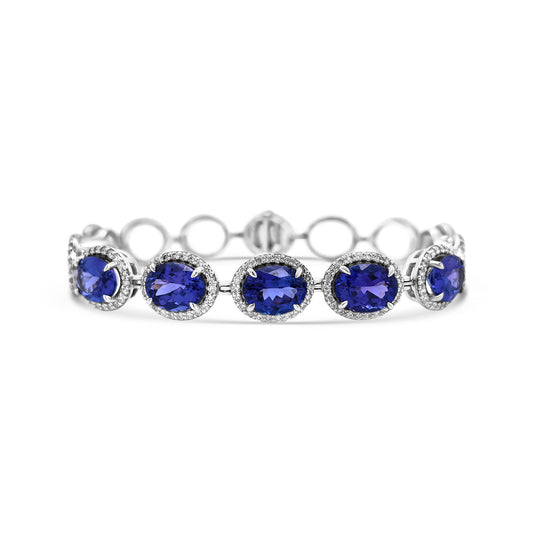 Discover the timeless elegance of our Oval Tanzanite & Diamond Bracelet, a luxurious piece perfect for special occasions or everyday sophistication