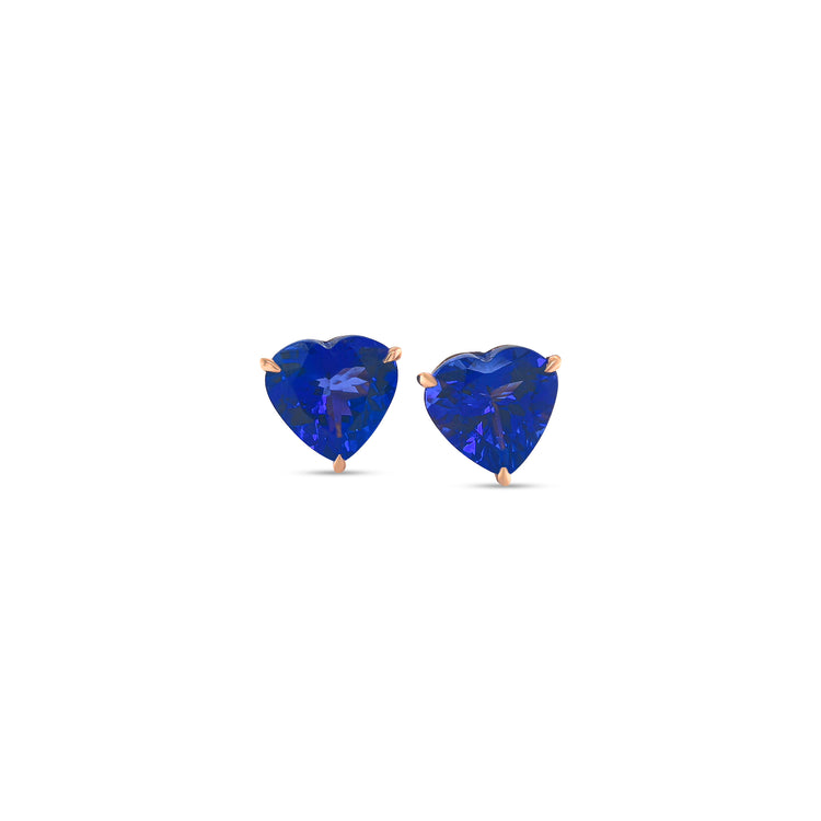 Heart Shape Tanzanite Stud Earrings