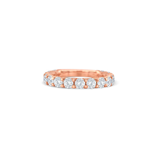 round brilliant half eternity ring, round diamond half eternity band, half eternity ring women, classic diamond ring, elegant eternity band