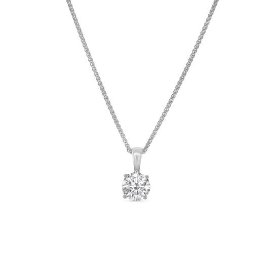 round brilliant diamond pendant, solitaire diamond necklace, classic diamond jewelry, round cut diamond pendant, elegant diamond pendant, fine jewelry necklace, timeless diamond pendant, white gold solitaire pendant, luxury diamond necklace, women’s diamond jewelry