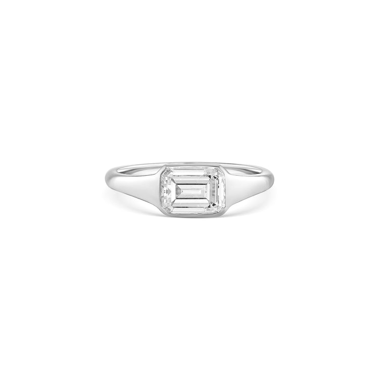 Emerald Cut Solitaire Diamond Ring