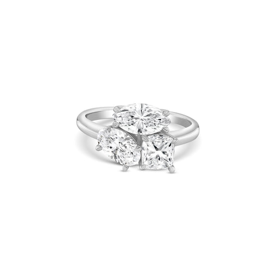 multi-shape diamond ring, diamond dress ring, mixed cut diamond jewelry, fashion diamond ring, statement diamond ring, cocktail ring with diamonds, elegant women’s diamond ring, assorted diamond cuts ring, luxury diamond jewelry, designer diamond dress ring