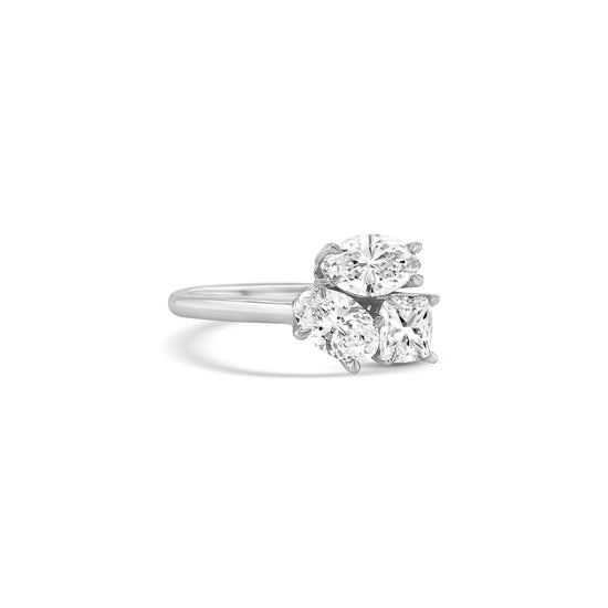 multi-shape diamond ring, diamond dress ring, mixed cut diamond jewelry, fashion diamond ring, statement diamond ring, cocktail ring with diamonds, elegant women’s diamond ring, assorted diamond cuts ring, luxury diamond jewelry, designer diamond dress ring