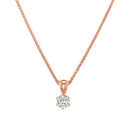 Round Brilliant Solitaire Diamond Pendant