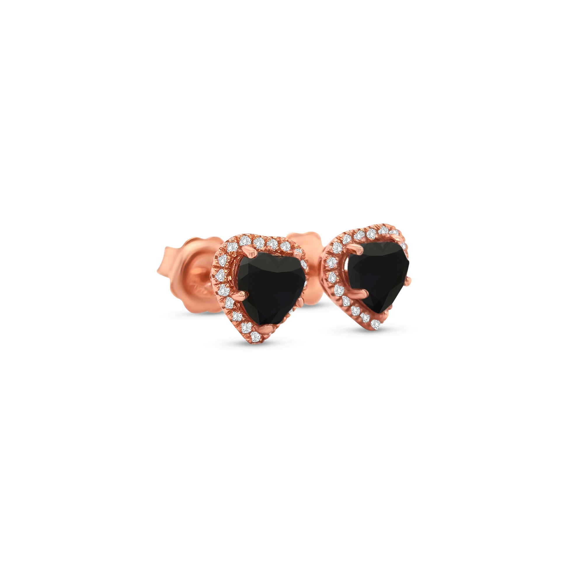 heart shaped black diamond earrings, black diamond halo studs, white diamond halo earrings, black and white diamond earrings, heart black diamond studs, luxury diamond stud earrings, black diamond earrings for women, heart shaped earrings, black diamond jewelry, white diamond accent earrings