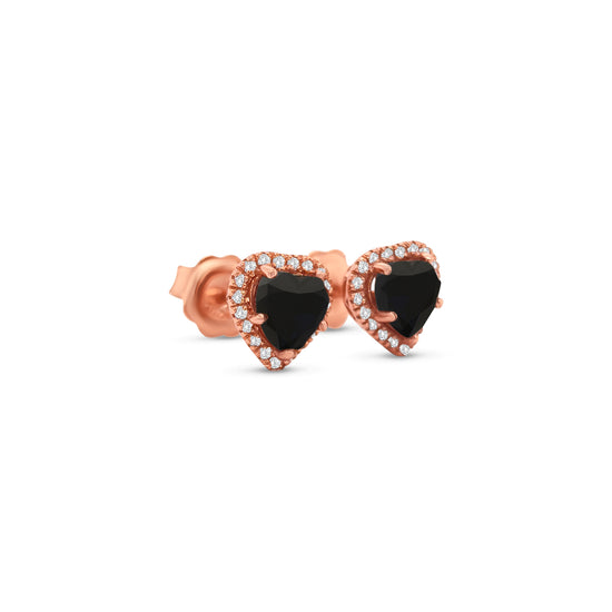 heart shaped black diamond earrings, black diamond halo studs, white diamond halo earrings, black and white diamond earrings, heart black diamond studs, luxury diamond stud earrings, black diamond earrings for women, heart shaped earrings, black diamond jewelry, white diamond accent earrings