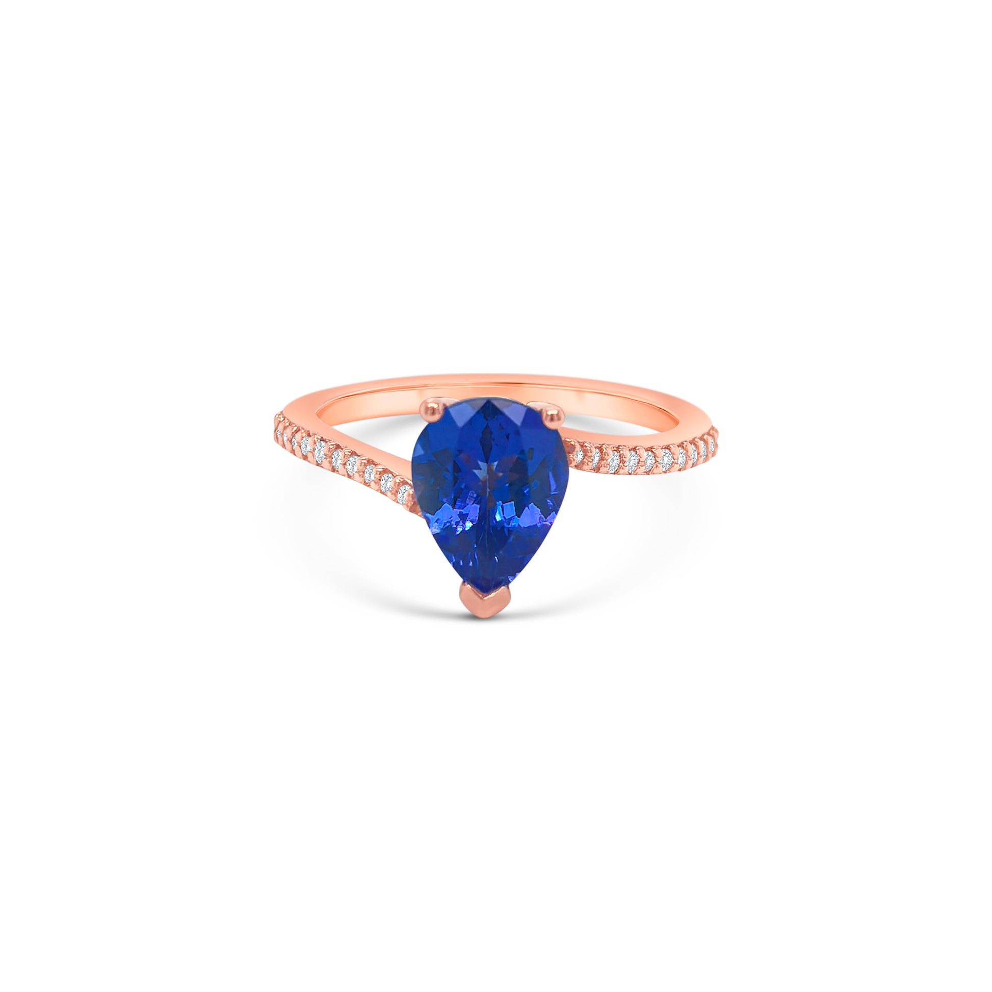 pear shape tanzanite ring, pear cut gemstone ring, tanzanite and diamond ring, elegant pear cut tanzanite jewelry, luxury gemstone ring, women’s tanzanite diamond ring, pear shaped engagement style ring, fine gemstone jewelry, white gold tanzanite and diamond ring, sparkling pear cut tanzanite ring