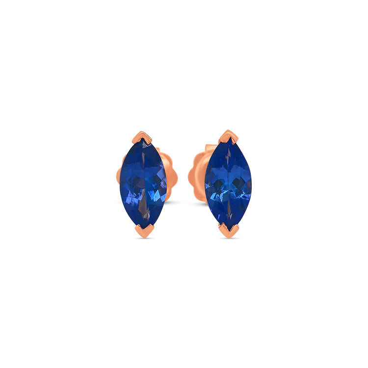 Marquise Cut Tanzanite Stud Earrings