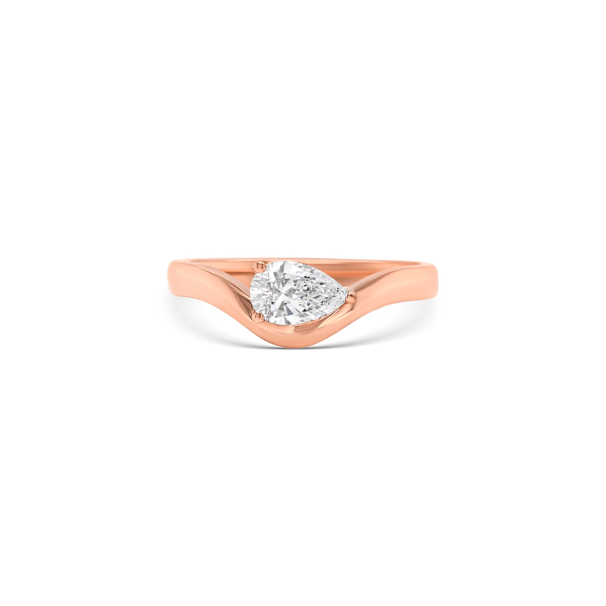 pear shape diamond ring, rose gold solitaire ring, pear solitaire engagement ring, rose gold diamond ring, romantic diamond ring