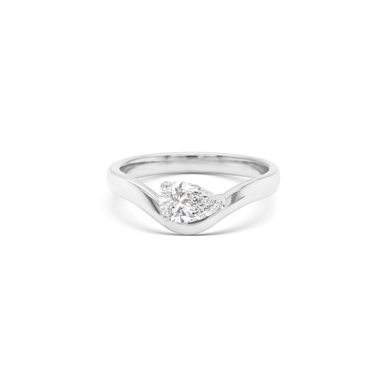 pear shape diamond ring, white gold solitaire ring, pear solitaire engagement ring, classic diamond ring, minimalist diamond ring