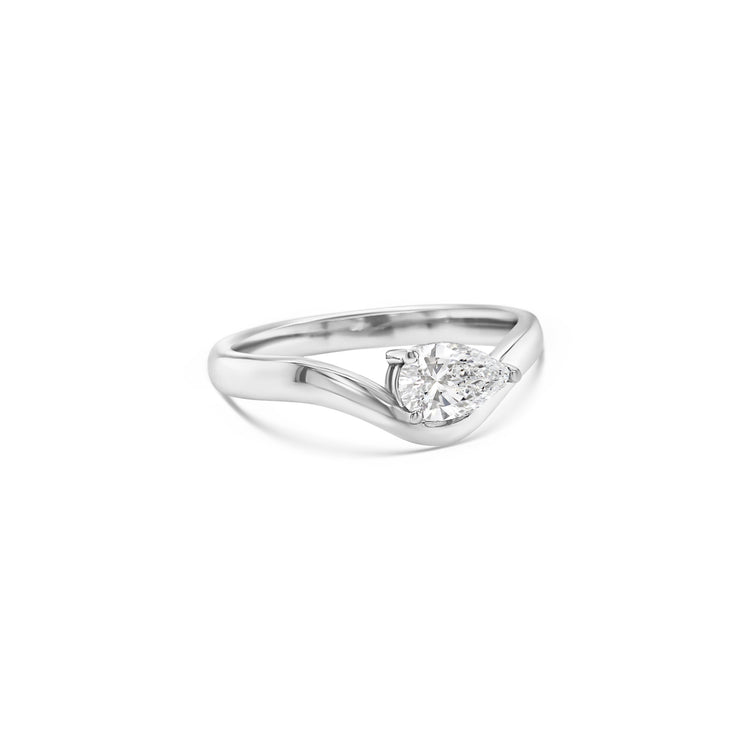 pear shape diamond ring, white gold solitaire ring, pear solitaire engagement ring, classic diamond ring, minimalist diamond ring