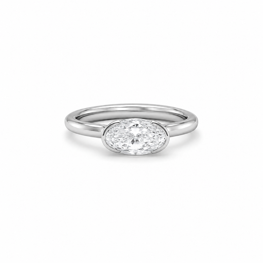 Oval Cut Solitaire Diamond Ring