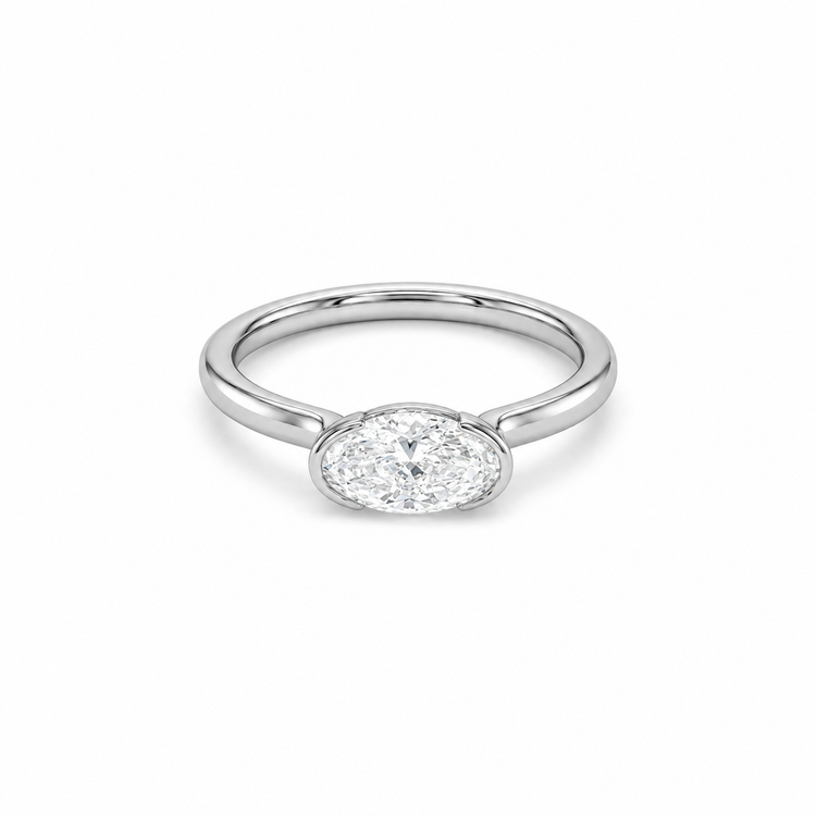 Oval Cut Solitaire Diamond Ring