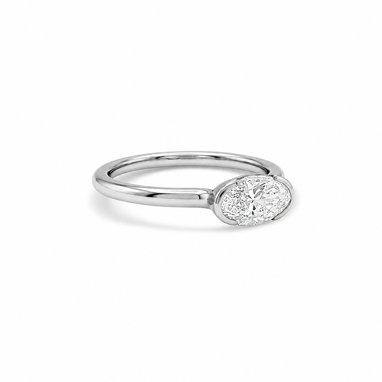 Oval Cut Solitaire Diamond Ring