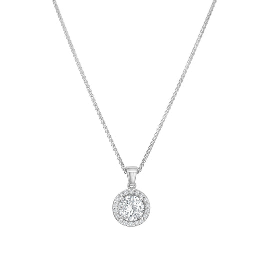 Round Brilliant Diamond Halo Pendant