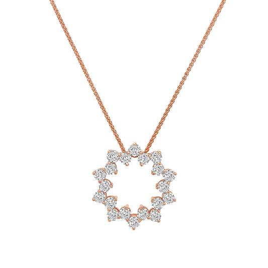 Round Brilliant Floral Shaped Diamond Pendant