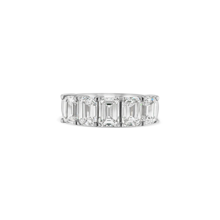 Emerald Cut Half Eternity Diamond Ring