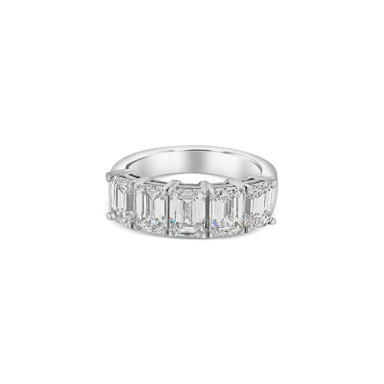Emerald Cut Half Eternity Diamond Ring